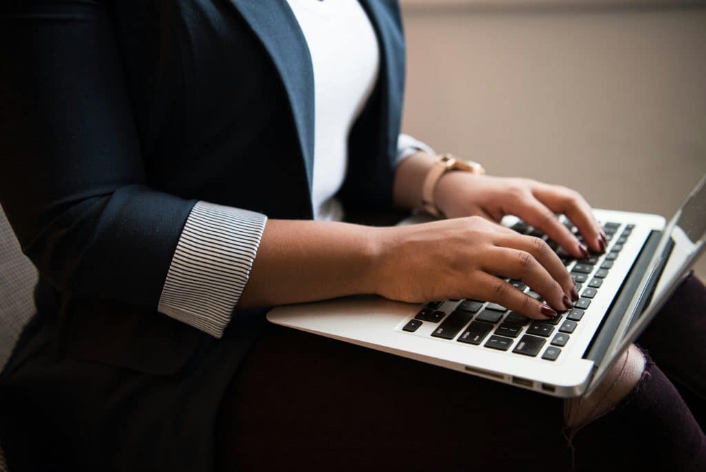 a woman on her laptop learning about translation errors