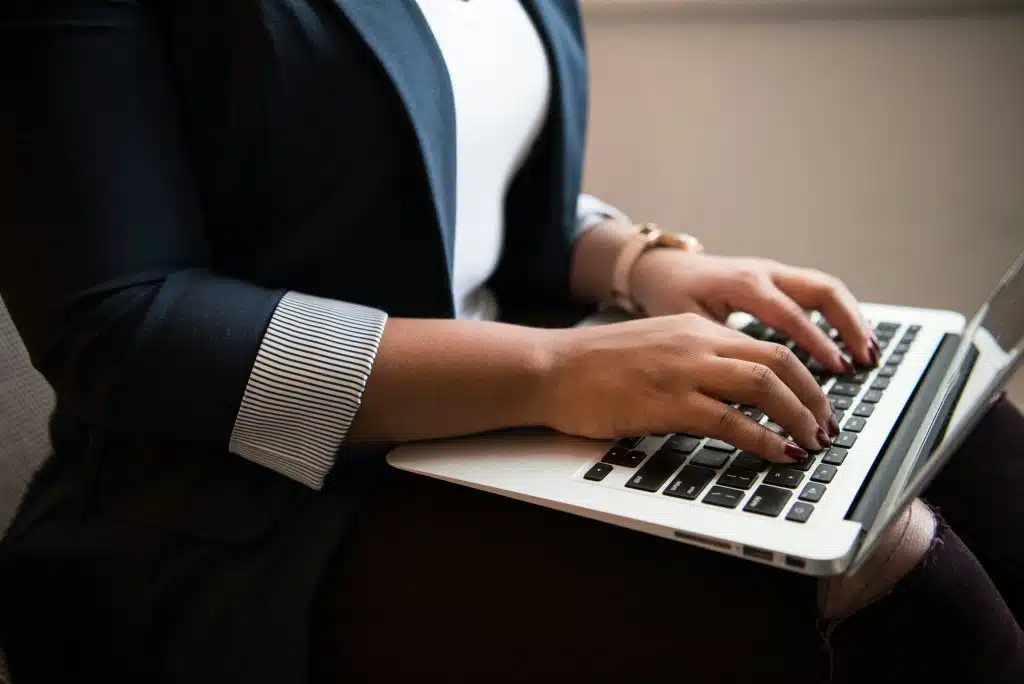 a woman on her laptop learning about translation errors